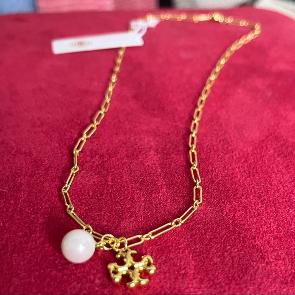 Bundle Tory Burch Orange Scarf and Necklace - Picture 6 of 9